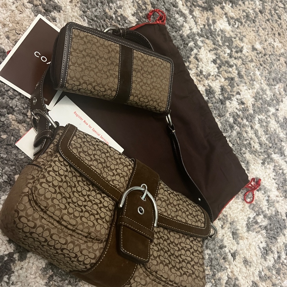 VINTAGE AUTHENTIC COACH SIGNATURE PURSE, WALLET AND MORE